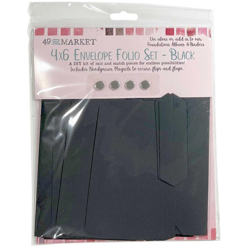 49 and Market - Foundations 4"X6" Envelope Folio Set - Black (FA35540)