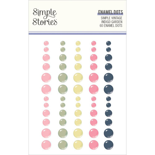 Simple Stories - Enamel Dots Embellishments - Simple Vintage Indigo Garden (VIG17130)