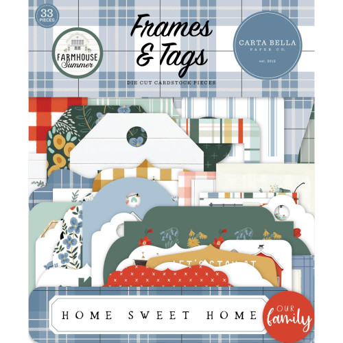 Carta Bella - Frames and Tags 33/Pkg - Farmhouse Summer (CBFAS150025)