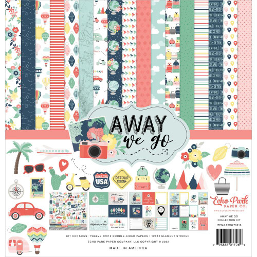 Echo Park - Double Sided Cardstock Collection Kit 12"X12" - Away We Go (AWG270016)