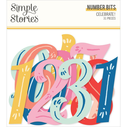 Simple Stories - Number Bits & Pieces Die-Cuts 31/Pkg - Celebrate! (ATE17419)