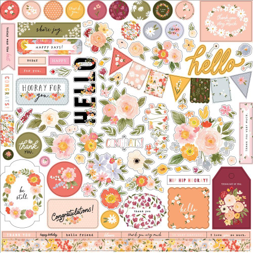 Carta Bella - Cardstock Stickers 12"X12" Elements - Flora No. 5 (CBFLON152014)