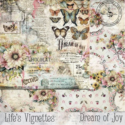 Blue Fern Studios - 12x12 Double-Sided Sheet Paper - Life's Vignettes - Dream of Joy (457012)