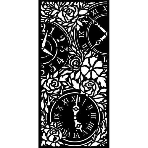 Stamperia - Stencil 4.72"X9.84"- Garden of Promises - Clocks (KSTDL57)