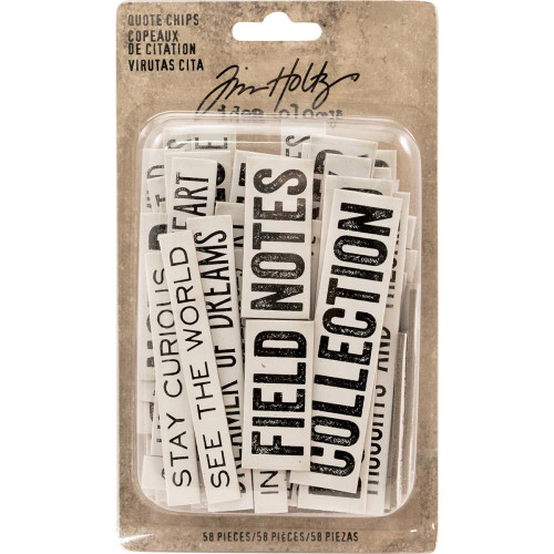 Tim Holtz Idea-Ology - Chipboard Quote Chips 58/Pkg - Word & Phrases (TH93563)