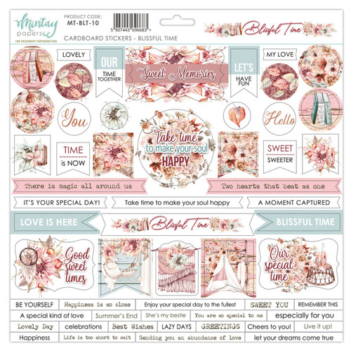 Mintay - Chipboard Stickers 12x12 - Blissful Time (MT- BLT-10)