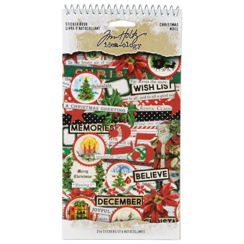 Tim Holtz Idea-Ology - Christmas 2022 - Spiral Bound Sticker Book 4.5"X8.5" (TH94294)