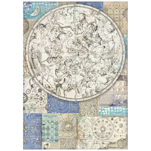 Stamperia - Decoupage Rice Paper Sheet A4 - Cosmos Infinity - Zodiac (DFSA4724)