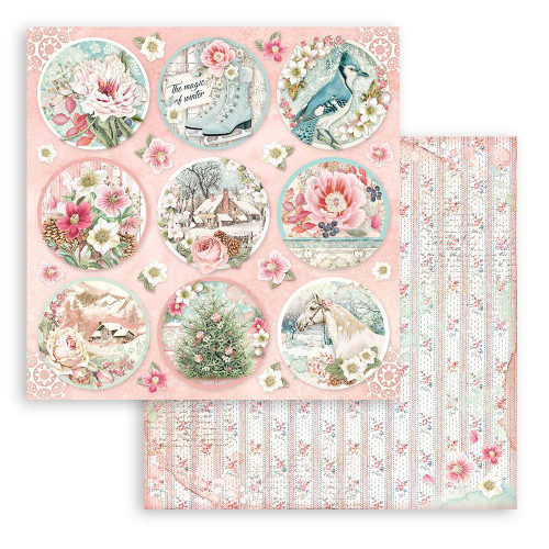 Stamperia Double - Sided Cardstock 12"X12" -Sweet Winter - Rounds (SBB896)