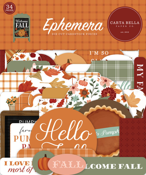 Carta Bella Cardstock Ephemera 33/Pkg-Icons, Welcome Fall (WF154024)