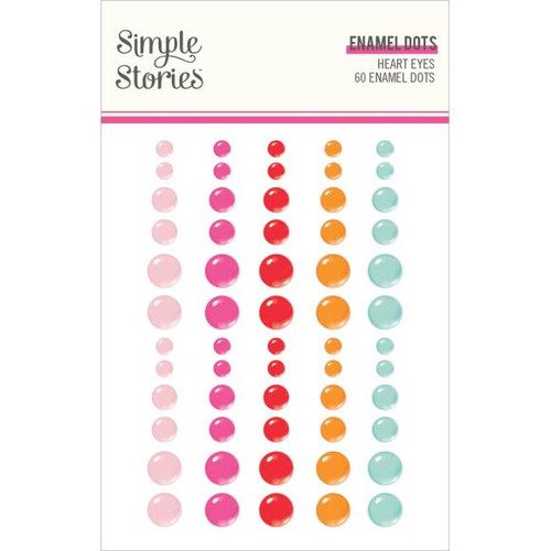 Simple Stories Enamel Dots Embellishments - Heart Eyes (EYE19423)