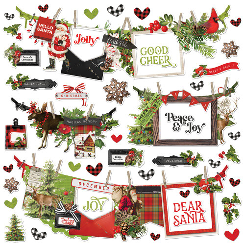 Simple Stories - Cardstock Stickers 12"X12" - Simple Vintage Christmas Lodge - Banner (SVCL8402)
