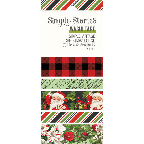 Simple Stories - Washi Tape 5/Pkg - Simple Vintage Christmas Lodge (SVCL8431)