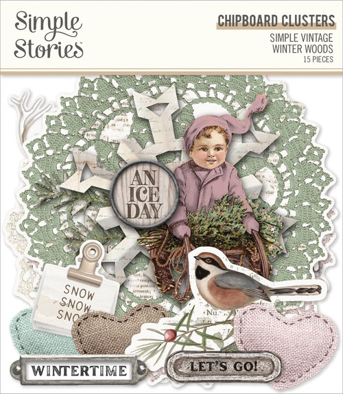 Simple Stories - Chipboard Clusters - Winter Woods (SVWW9126)