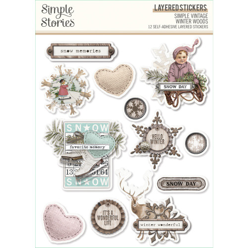 Simple Stories -Layered Stickers - Winter Woods (SVWW9128)