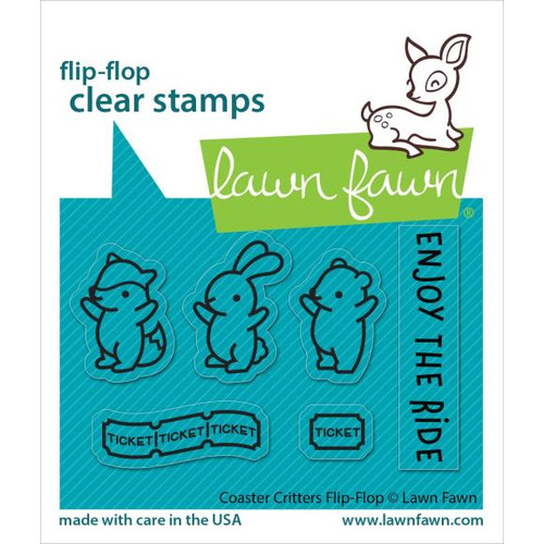 Lawn Fawn - Clear Stamps 3"X2" - Coaster Critters Flip-Flop (LF3075)