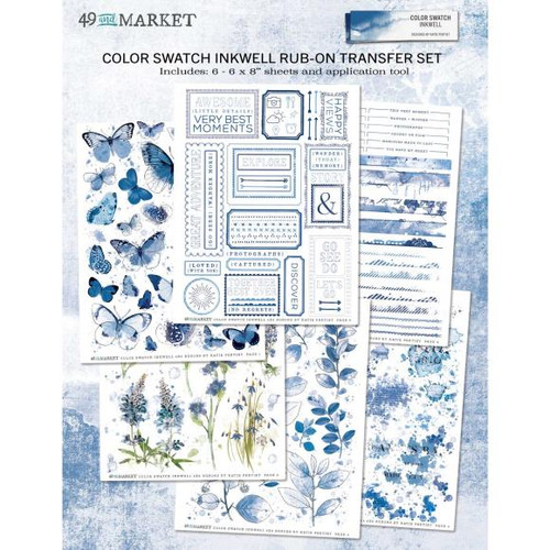 49 and Market - Color Swatch: Inkwell Rub-Ons 6"X8" 6/Sheets (CSI40926)