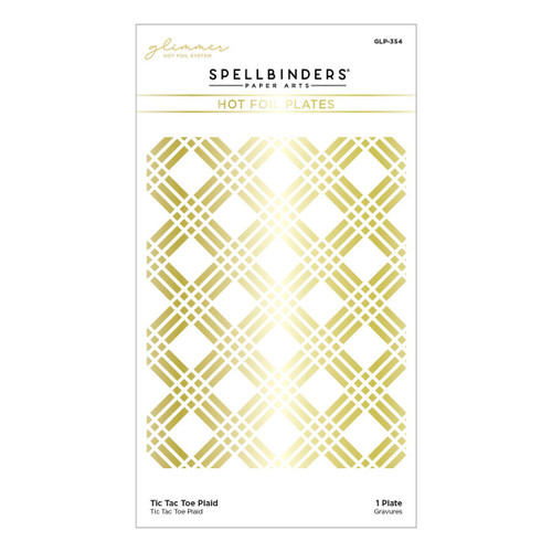 Spellbinders Glimmer Hot Foil Plate By Nancy McCabe - Toolbox Essentials- Tic Tac Toe Plaid (GLP354) 