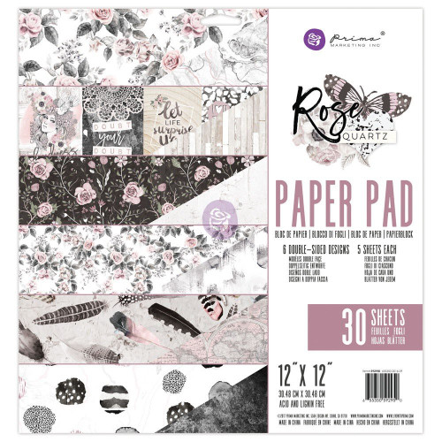 Prima Marketing Double-Sided Paper Pad 12"X12" 30/Pkg-Rose Quartz, 6 Designs/5 Each (592950)