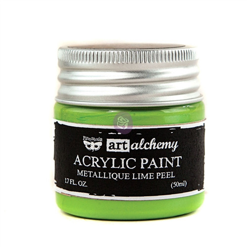 Prima Finnabair Art Alchemy - Acrylic Paint - Metallique Lime Peel (AAAP-63224)