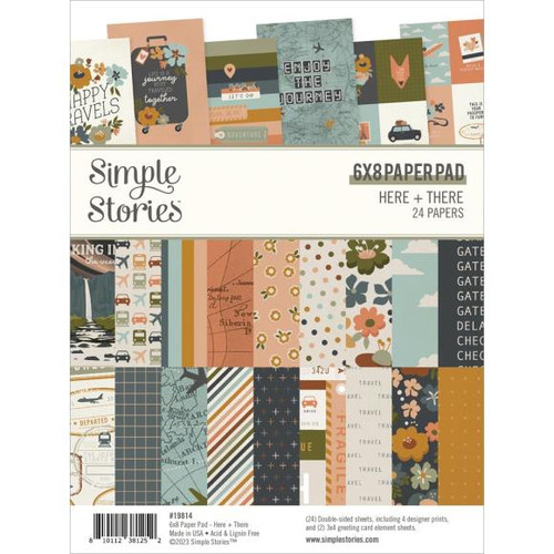 Simple Stories Double-Sided Paper Pad 6"X8" 24/Pkg - Here & There (ERE19814)