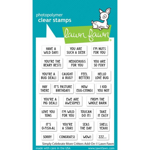 Lawn Fawn Clear Stamps 3"X4" - Simply Celebrate More Critters Add-On (LF3166)