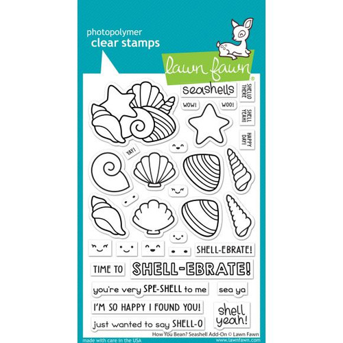 Lawn Fawn Clear Stamps 4"X6" - How You Bean? Seashell Add-On 33/Pkg (LF3169)