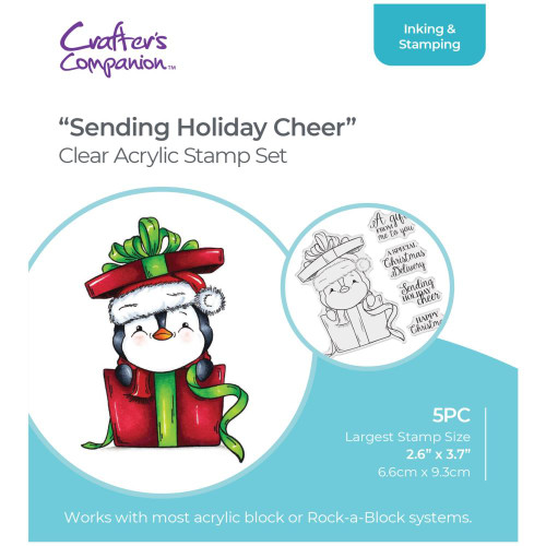 Crafter's Companion Acrylic Clear Stamp 4"X4" - Sending Holiday Cheer (CSTCASHC)