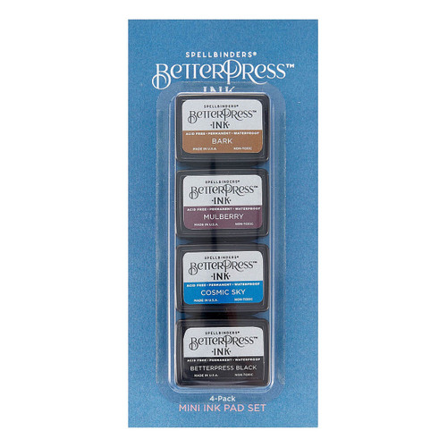 Spellbinders BetterPress Letterpress Mini Ink Pad Set 4/Pkg - Regal Tones (BPI003)