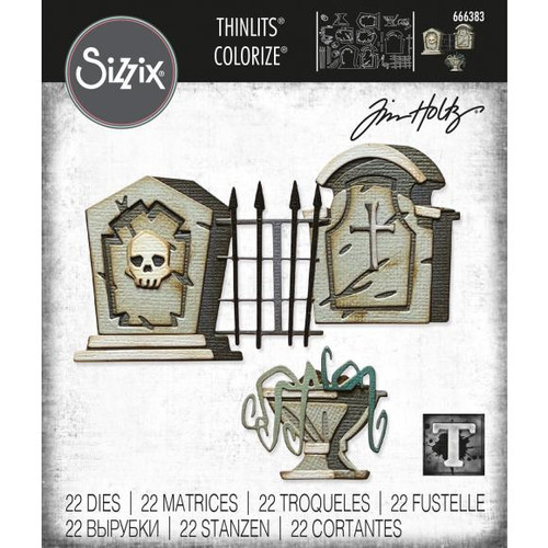 Sizzix Thinlits Dies By Tim Holtz 22/Pkg - Graveyard Colorize (666383)