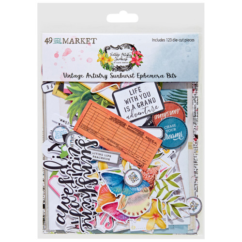 49 And Market - Vintage Artistry - Ephemera Bits - Sunburst - Word Set (SUN24760)