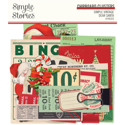 Simple Stories - Chipboard Clusters - Simple Vintage Dear Santa (SVD20828)