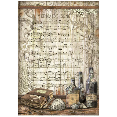 Stamperia - Decoupage Rice Paper A4 8.26x11.69 - Songs Of The Sea - Mermaid's Song (DFSA4814)