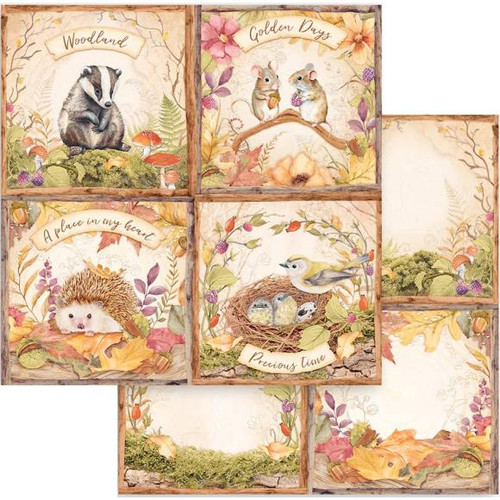 Stamperia - Double-Sided Cardstock 12x12 - Woodland - 4 Cards (SBB962)