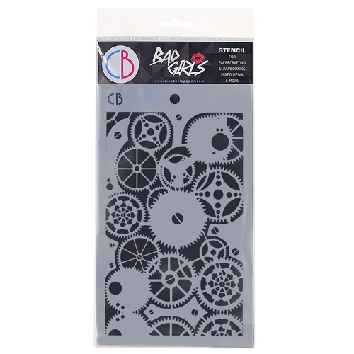 Ciao Bella - Bad Girls - Texture Stencil 5x8 - Clock Gears (MSB029)