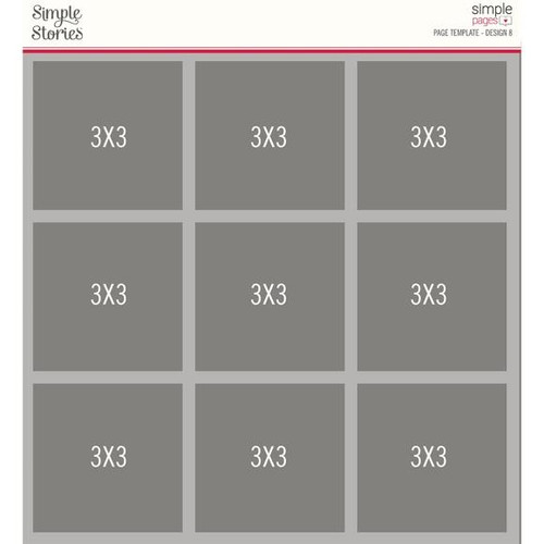 Simple Stories - Page Template (1) 9-3x3 divided template Design 8 - 15967