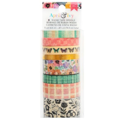 American Crafts - Washi Tape 8/Pkg - April And Ivy - 34025581 (765468028392)