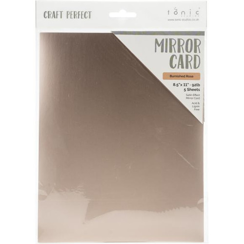 Craft Perfect Satin Mirror Cardstock 8.5"X11" 5/Pkg - Burnished Rose - MIRRORS 9488E (818569024883)