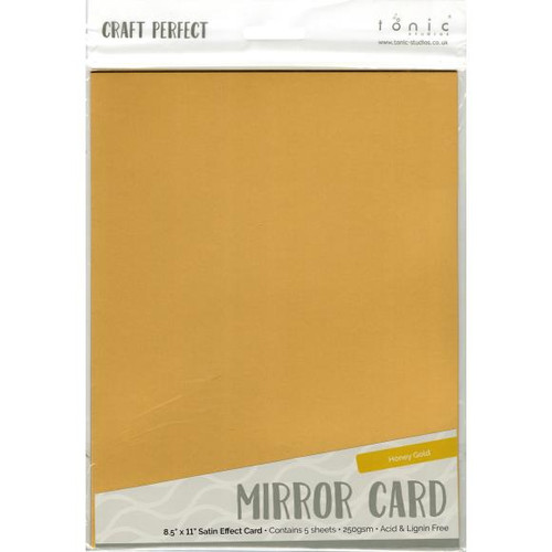 Craft Perfect Satin Mirror Cardstock 8.5"X11" 5/Pkg - Honey Gold - MIRRORS 9487E (818569024876)