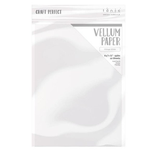 Craft Perfect - Vellum Paper 8.5"X11" 10/Pkg - Vintage White - 9935E (818569029352)