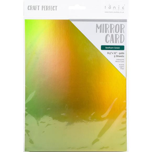 Craft Perfect Iridescent Mirror Cardstock 8.5"X11" 5/Pkg - Seafoam Green - MIRRORI 9789E (818569027891)