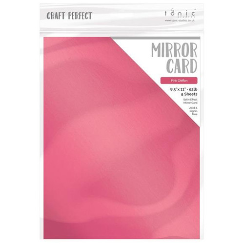 Craft Perfect Satin Mirror Cardstock 8.5"X11" 5/Pkg - Pink Chiffon - MIRRORS 9483E (818569024838)