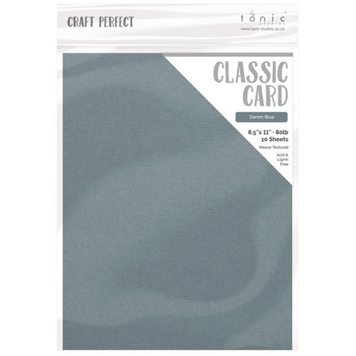 Craft Perfect - Weave Textured Classic Card 8.5"X11" 10/Pkg - Denim Blue -CARD 8 9650 (818569026504)