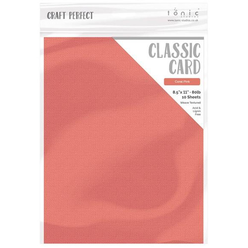 Craft Perfect - Weave Textured Classic Card 8.5"X11" 10/Pkg - Coral Pink - CARD 8 9663 (818569026634)