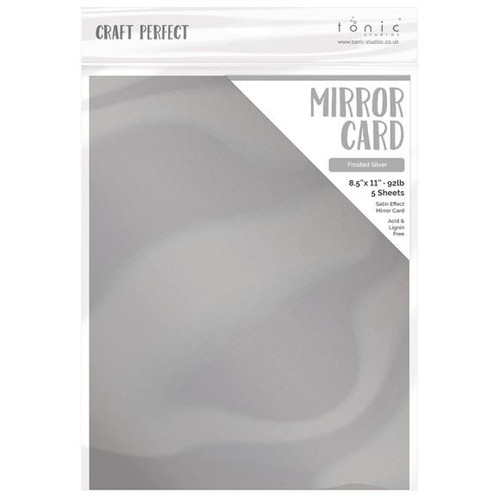 Craft Perfect Iridescent Mirror Cardstock 8.5"X11" 5/Pkg - Frosted Silver - MIRRORS 9482E (818569024821)