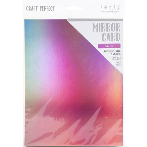 Craft Perfect Iridescent Mirror Cardstock 8.5"X11" 5/Pkg - Petal Pink - MIRRORI 9790E (818569027907)