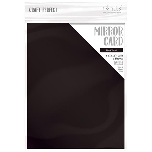 Craft Perfect Satin Mirror Cardstock 8.5"X11" 5/Pkg - Black Velvet - MIRRORS 9489E (818569024890)