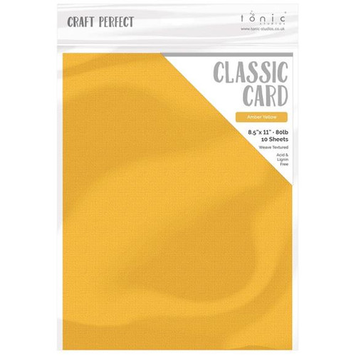 Craft Perfect - Weave Textured Classic Card 8.5"X11" 10/Pkg - Amber Yellow - CARD 8 9627 (818569026276)
