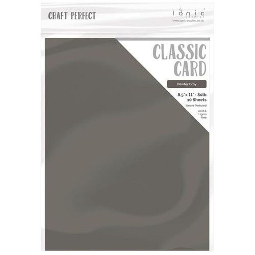 Craft Perfect - Weave Textured Classic Card 8.5"X11" 10/Pkg - Pewter Gray - CARD 8 9622 (818569026221)