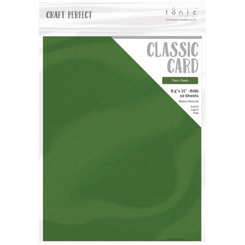 Craft Perfect - Weave Textured Classic Card 8.5"X11" 10/Pkg - Fern Green - CARD 8 9637 (818569026375)